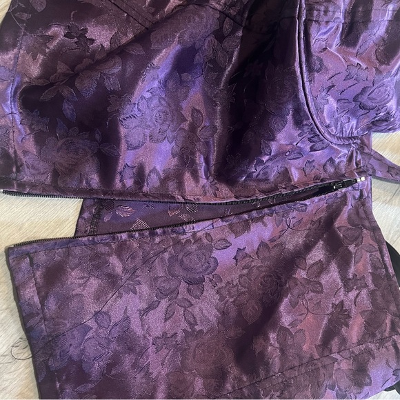 2XL Lip Service Purple Brocade Halter Top Corset Lip Service - Picture 3 of 6